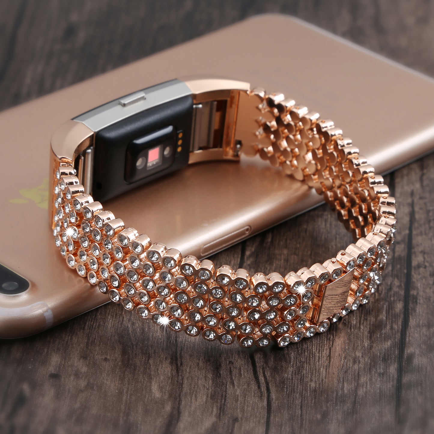Metal Rhinestone Bracelet for Fitbit Charge 2