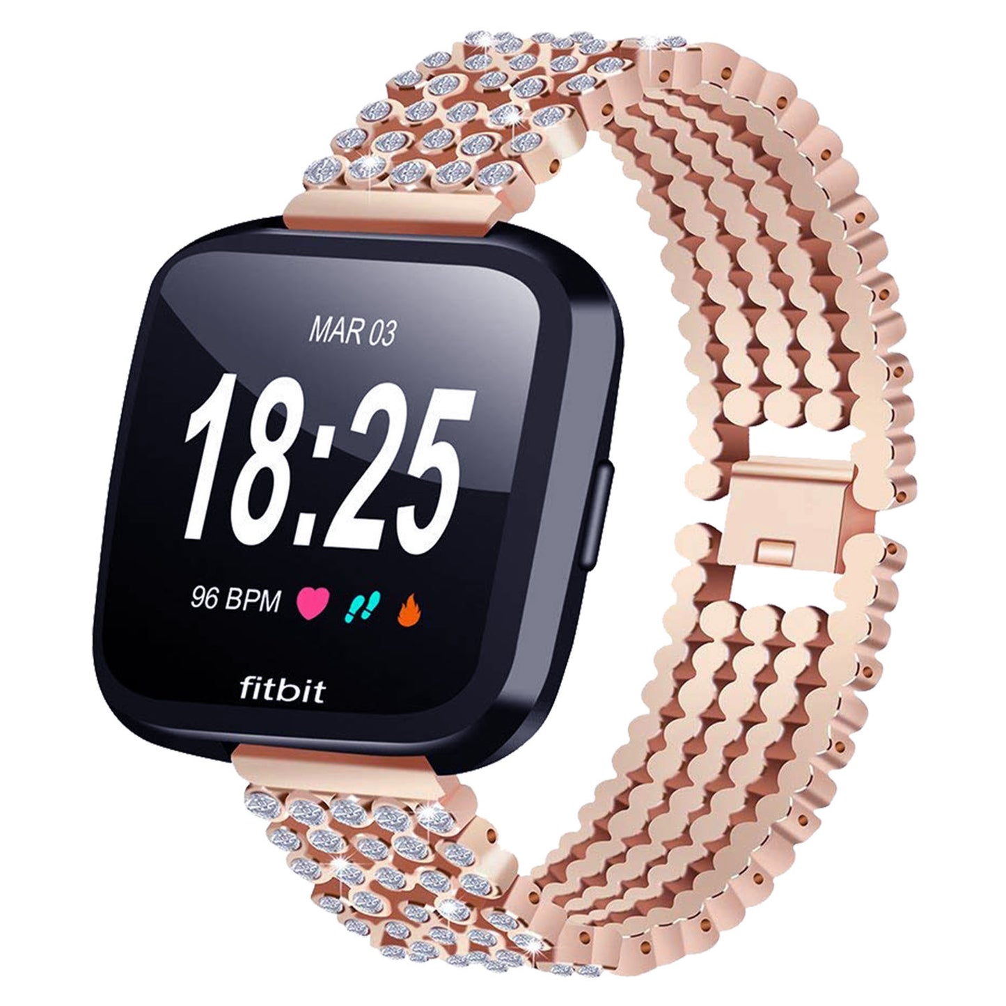 Stainless Steel Rhinestone Strap for Fitbit Versa & Versa 2