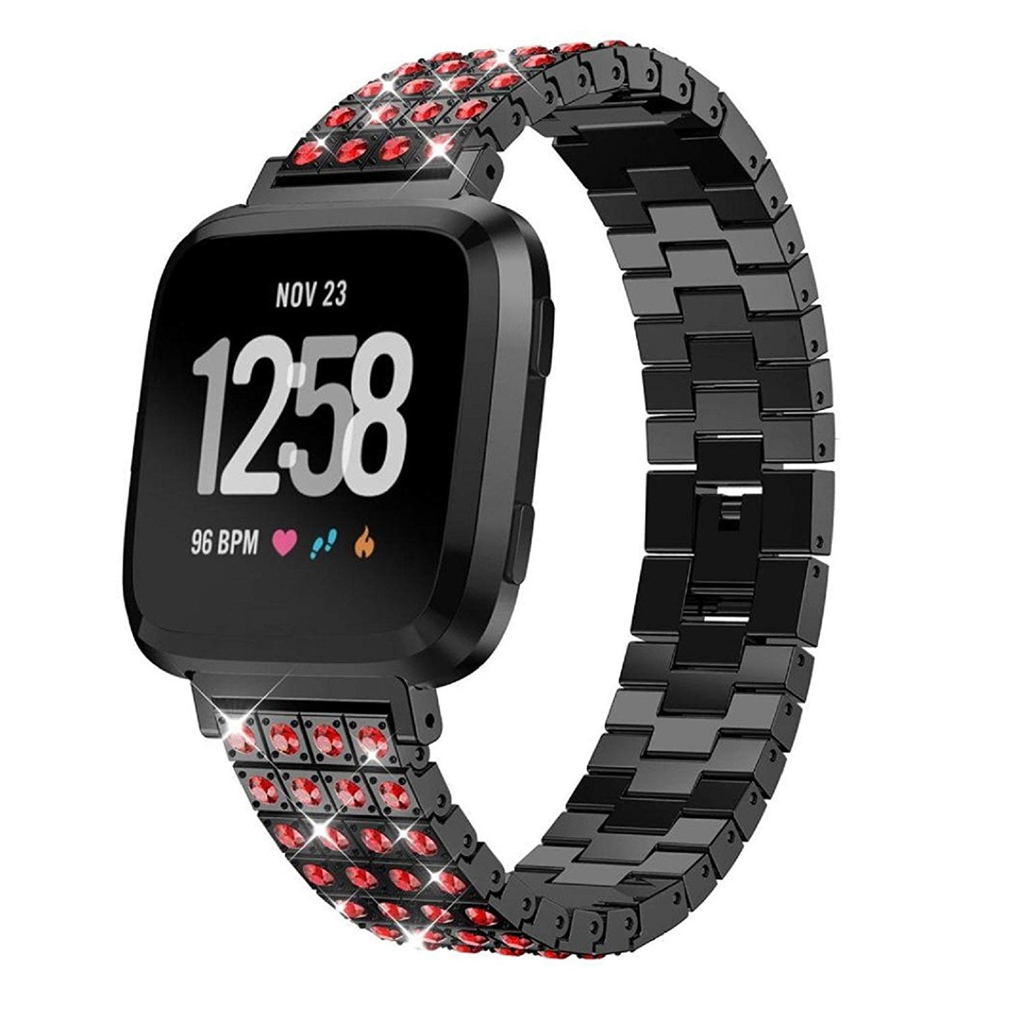 Stainless Steel Strap w/ Rhinestones for Fitbit Versa & Versa 2