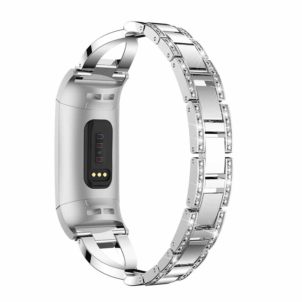 Alloy Strap w/ Rhinestones for Fitbit Charge 3 & Charge 4