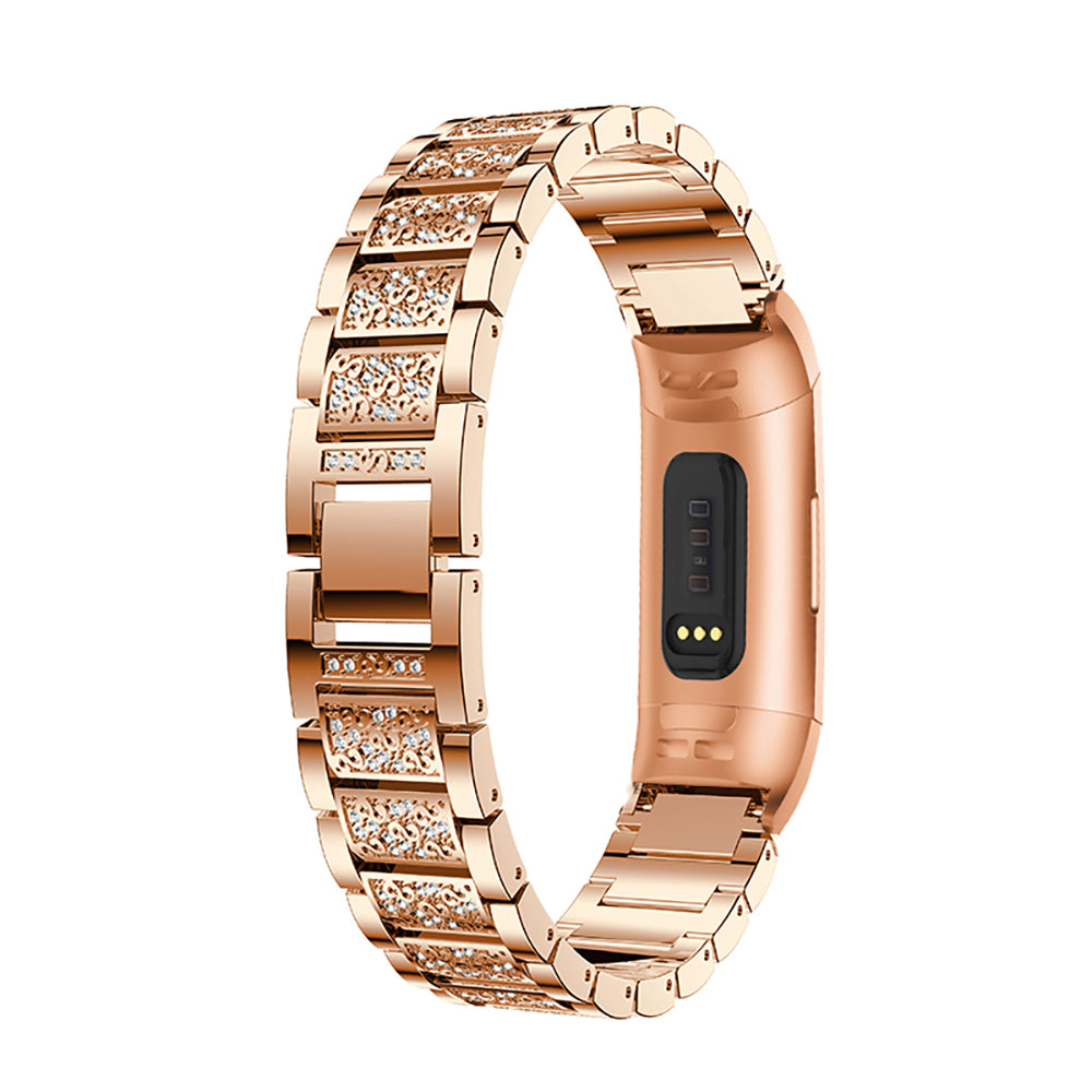 Metal Strap w/ Rhinestones for Fitbit Charge 3 & Charge 4