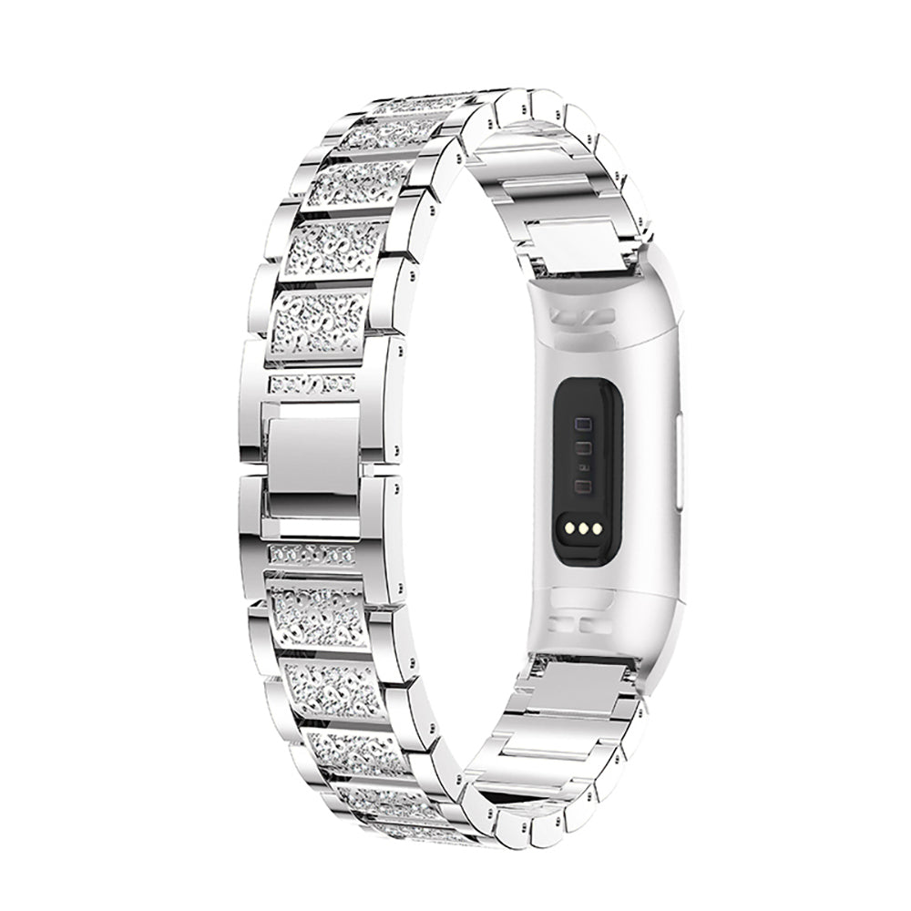 Metal Strap w/ Rhinestones for Fitbit Charge 3 & Charge 4