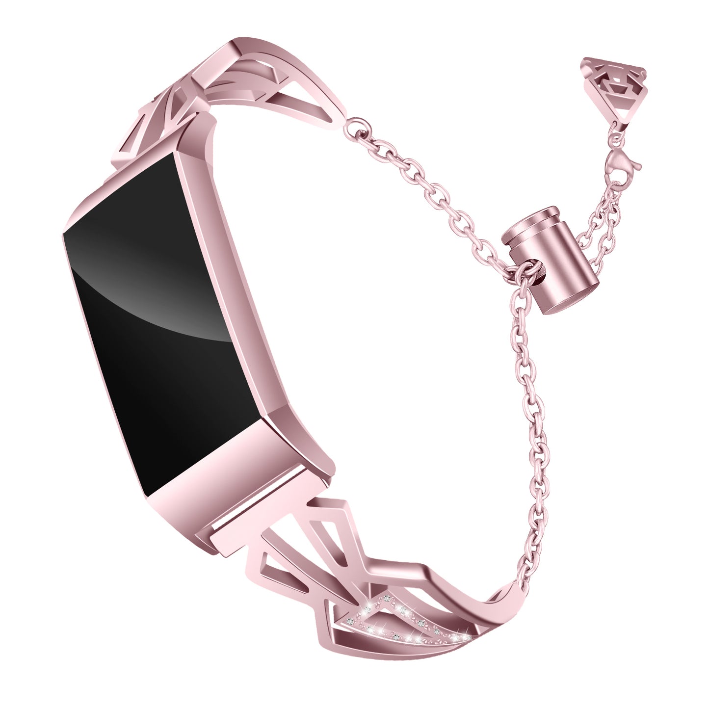 Stainless Steel Bracelet w/ Rhinestones for Fitbit Charge 3 & Charge 4