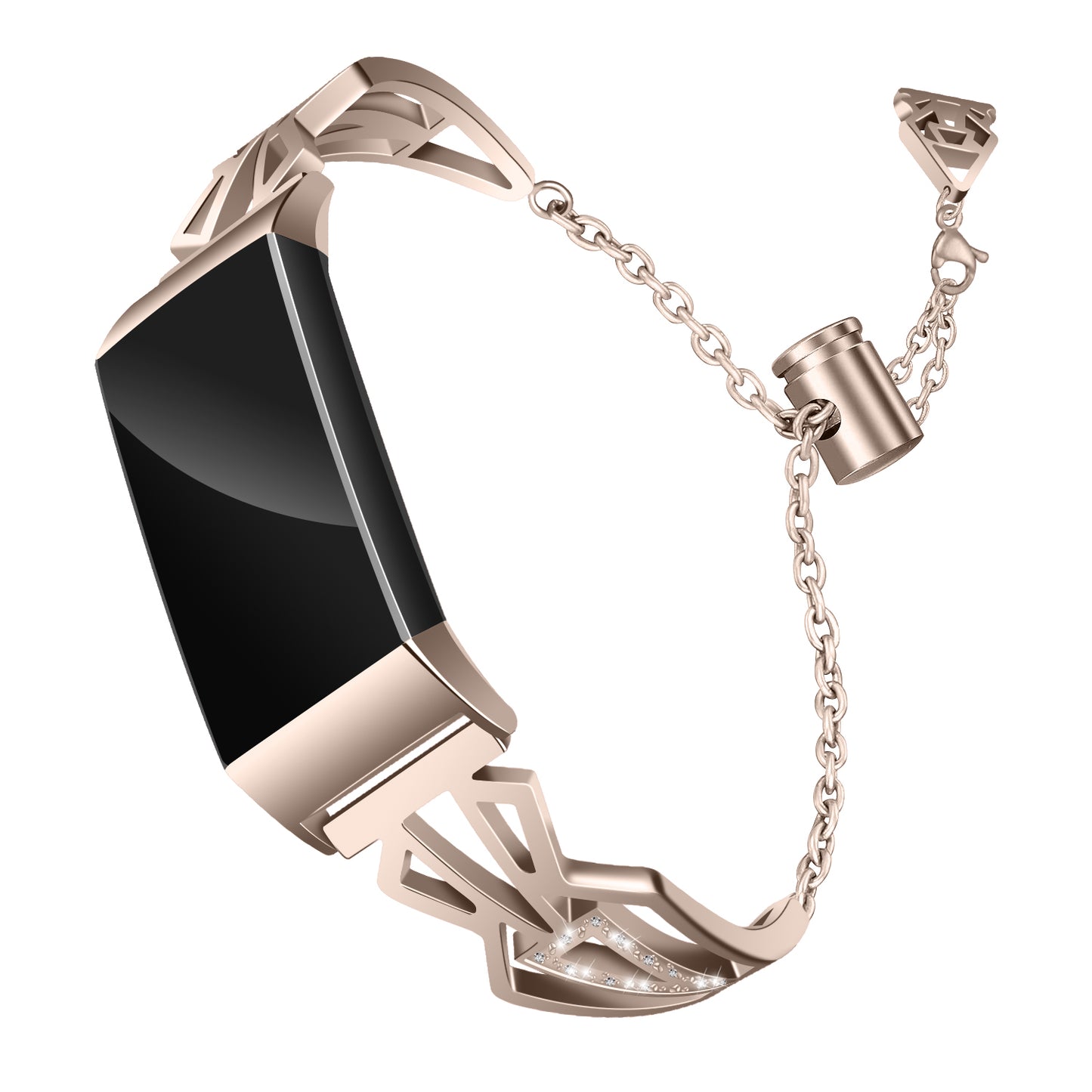 Stainless Steel Bracelet w/ Rhinestones for Fitbit Charge 3 & Charge 4