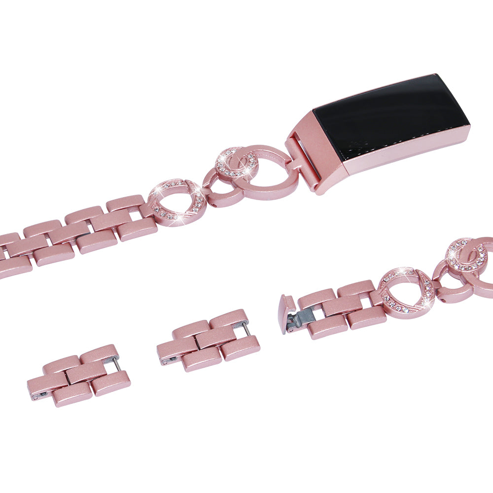 Alloy Bracelet w/ Rhinestones for Fitbit Charge 3 & Charge 4