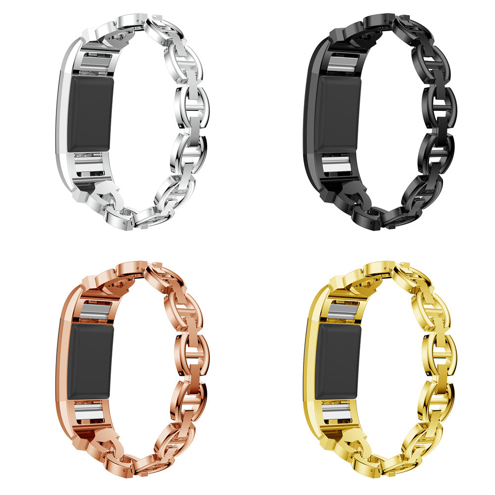 Link Bracelet with Rhinestones for Fitbit Charge 2