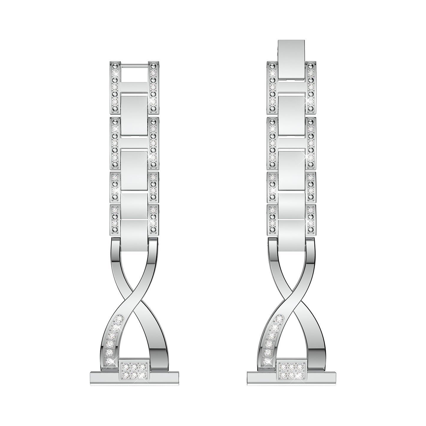 Alloy Bracelet w/ Rhinestones for Fitbit Charge 3 & Charge 4