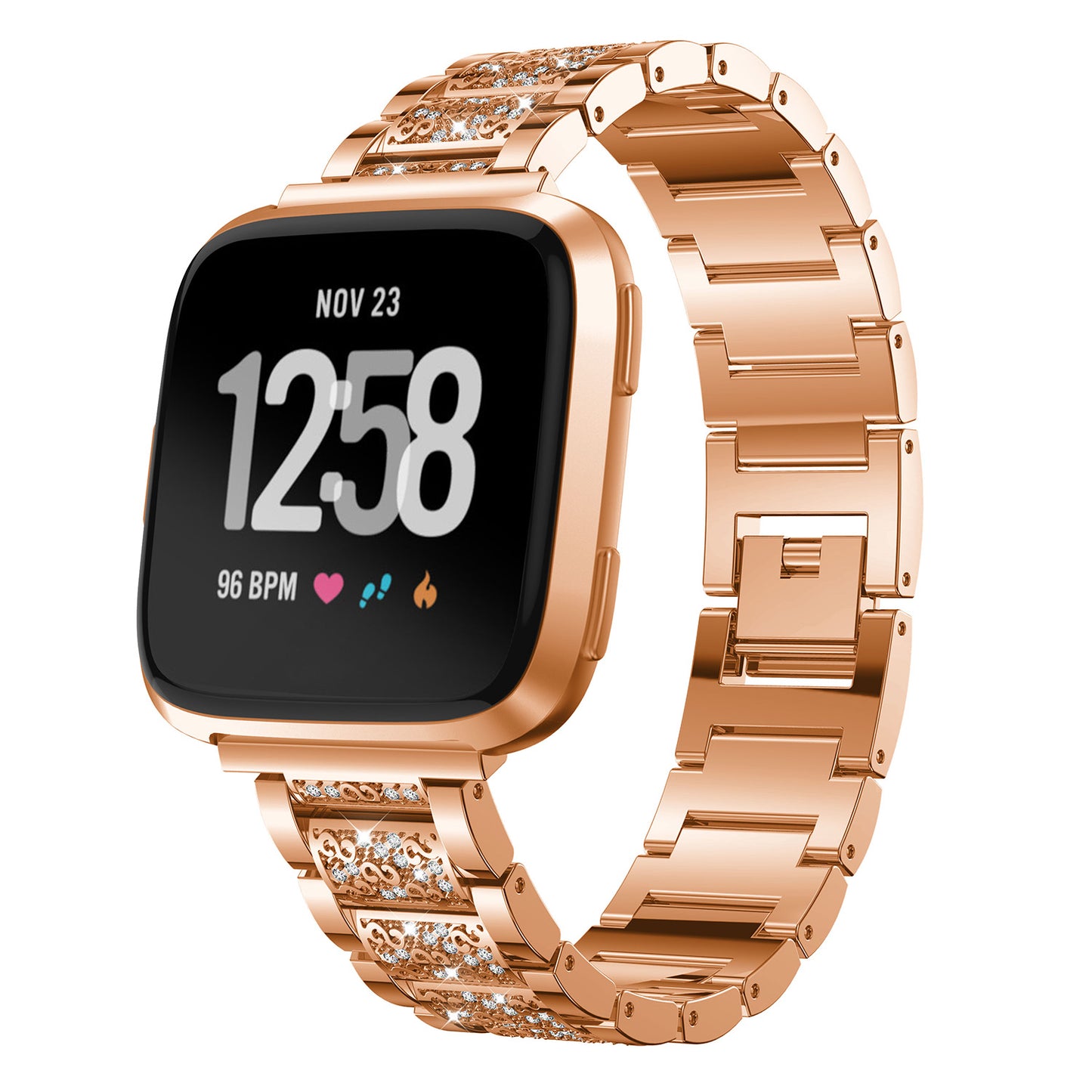 Link Strap w/ Rhinestones for Fitbit Versa & Versa 2