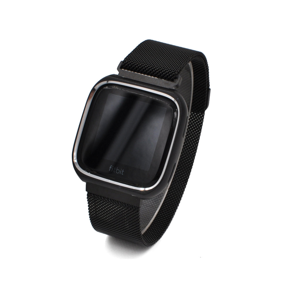 Milanese Mesh Strap w/ Case Protector for Fitbit Versa