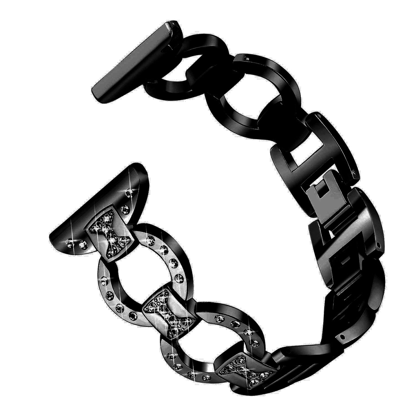 Link Bracelet w/ Rhinestones for Fitbit Versa & Versa 2