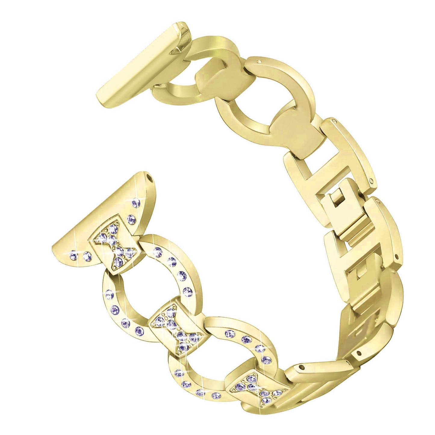 Link Bracelet w/ Rhinestones for Fitbit Versa & Versa 2