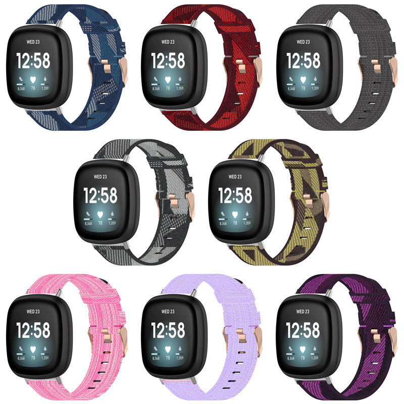 Canvas Strap with Polished Silver Buckle for Samsung Galaxy Watch / Active / Gear
