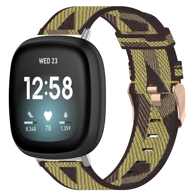 Canvas Strap with Polished Silver Buckle for Samsung Galaxy Watch / Active / Gear