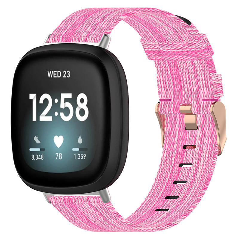 Canvas Strap with Polished Silver Buckle for Samsung Galaxy Watch / Active / Gear