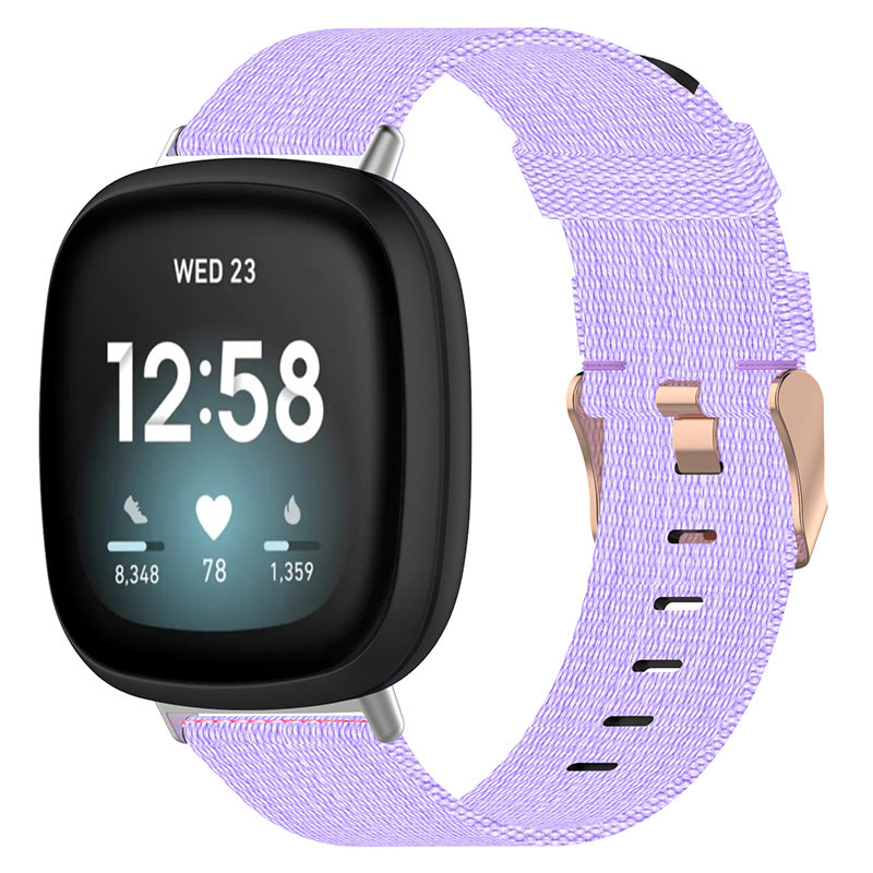 Canvas Strap with Polished Silver Buckle for Samsung Galaxy Watch / Active / Gear
