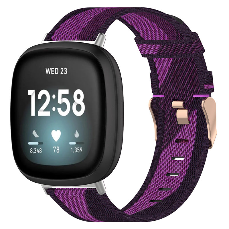 Canvas Strap with Polished Silver Buckle for Samsung Galaxy Watch / Active / Gear