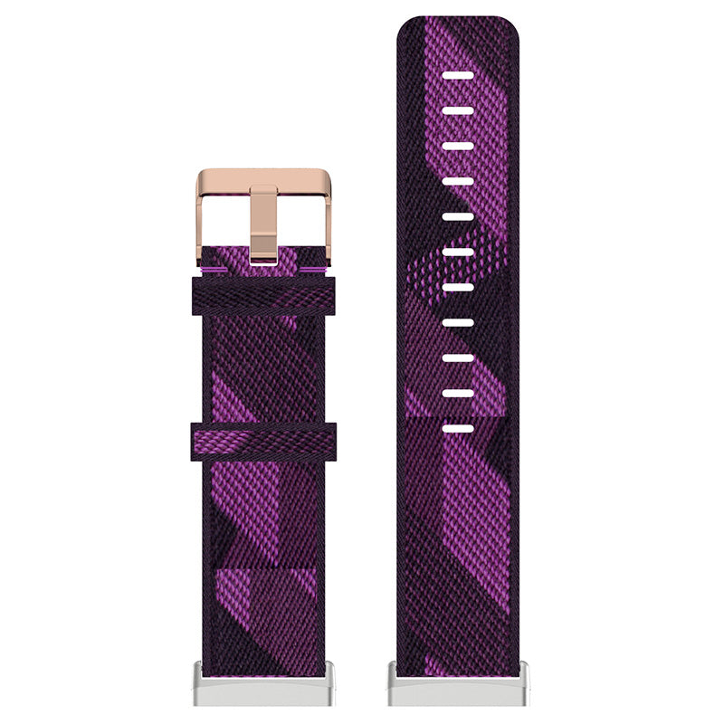 Canvas Strap with Polished Silver Buckle for Samsung Galaxy Watch / Active / Gear