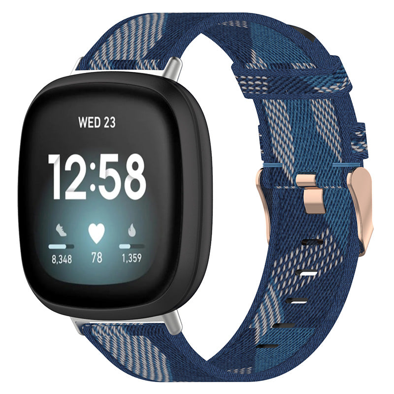 Canvas Strap with Polished Silver Buckle for Samsung Galaxy Watch / Active / Gear