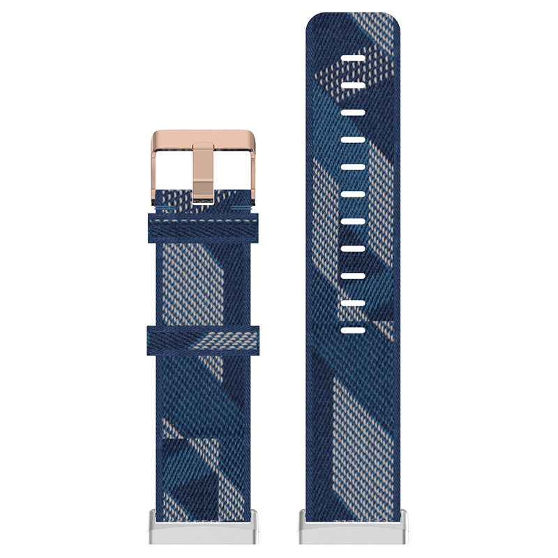 Canvas Strap with Polished Silver Buckle for Samsung Galaxy Watch / Active / Gear