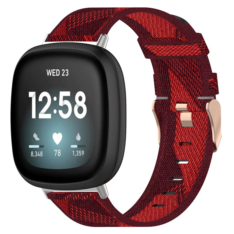 Canvas Strap with Polished Silver Buckle for Samsung Galaxy Watch / Active / Gear
