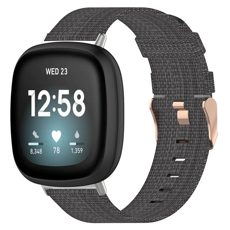 Canvas Strap with Polished Silver Buckle for Samsung Galaxy Watch / Active / Gear