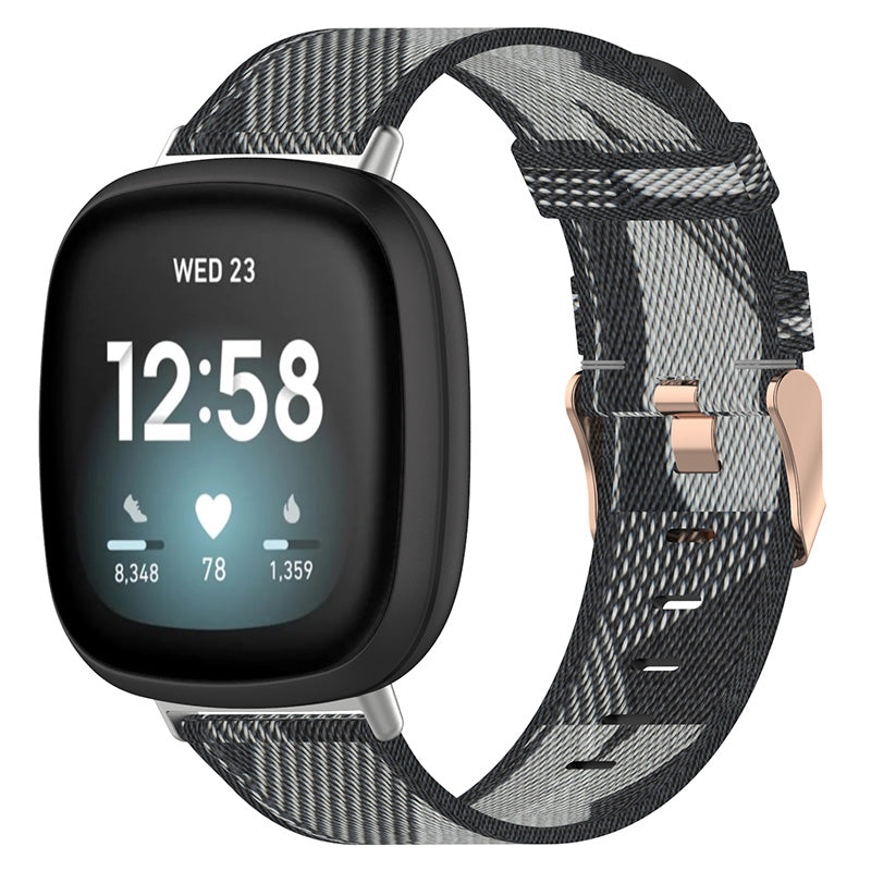 Canvas Strap with Polished Silver Buckle for Samsung Galaxy Watch / Active / Gear
