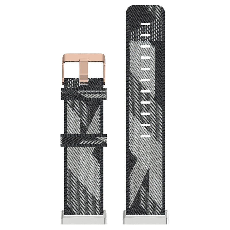 Canvas Strap with Polished Silver Buckle for Samsung Galaxy Watch / Active / Gear