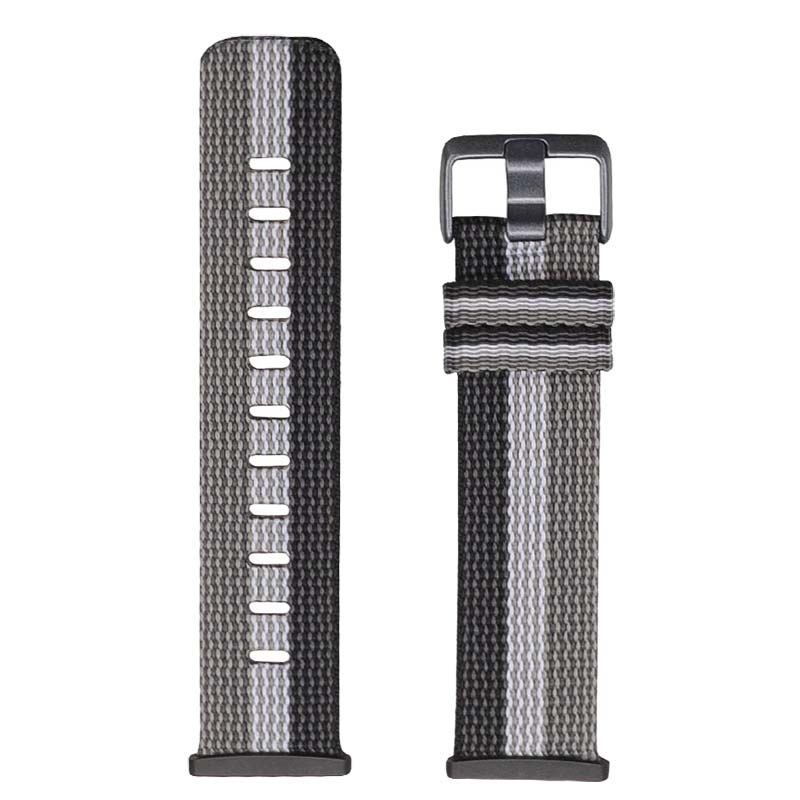 Canvas Strap with Polished Silver Buckle for Fitbit Versa 3