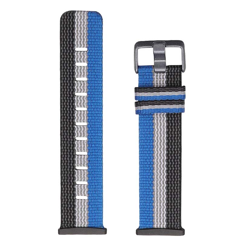 Canvas Strap with Polished Silver Buckle for Fitbit Versa 3