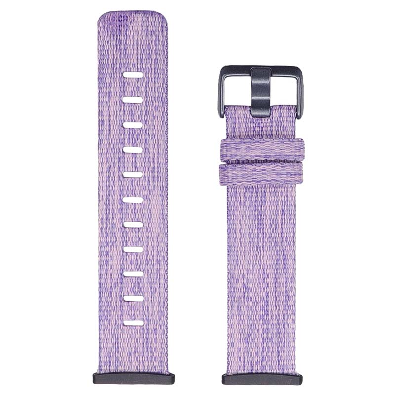 Canvas Strap with Polished Silver Buckle for Fitbit Versa 3