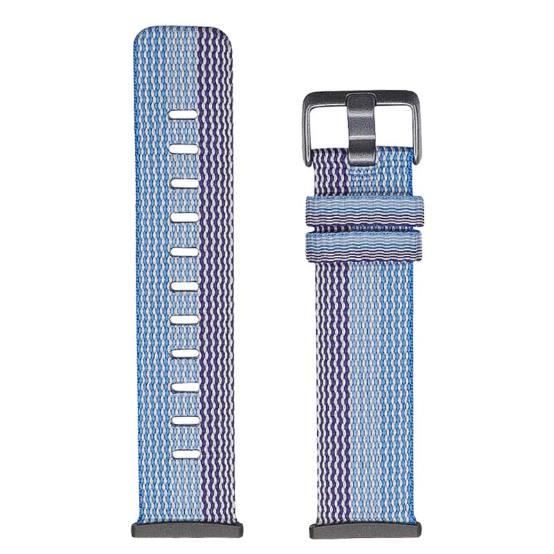Canvas Strap with Polished Silver Buckle for Fitbit Versa 3