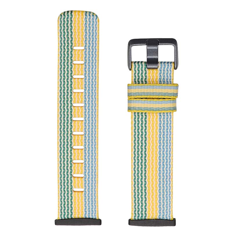 Canvas Strap with Polished Silver Buckle for Fitbit Versa 3