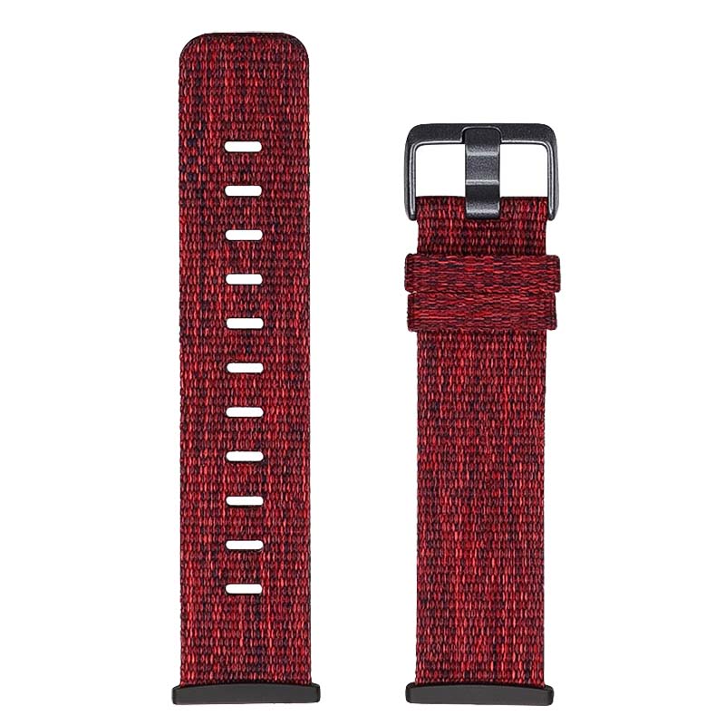 Canvas Strap with Polished Silver Buckle for Fitbit Versa 3