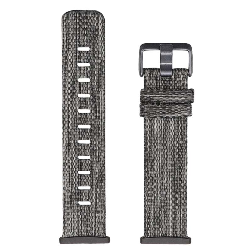 Canvas Strap with Polished Silver Buckle for Fitbit Versa 3