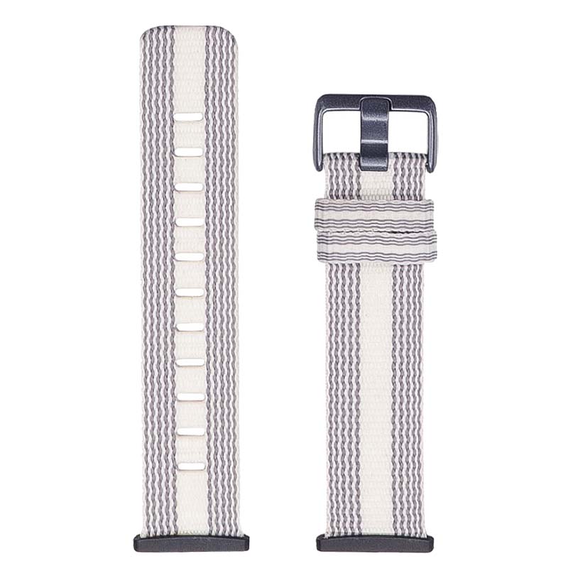 Canvas Strap with Polished Silver Buckle for Fitbit Versa 3