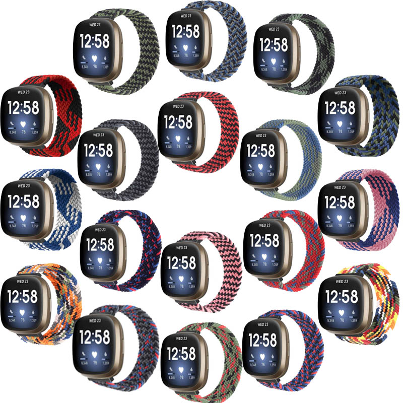 Woven Patterned Elastic Strap for Fitbit Versa & Versa 2