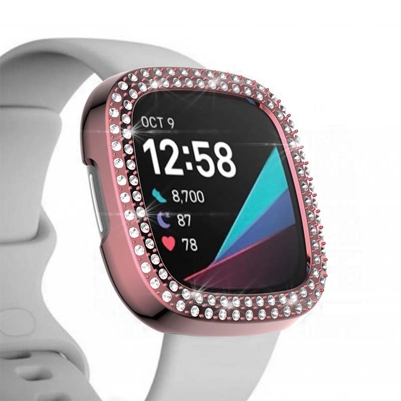 TPU Protective Case with two rows of Rhinestones for Fitbit Versa 3