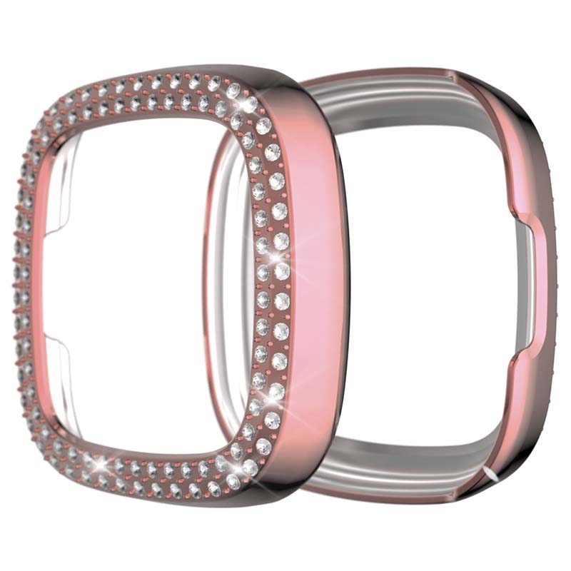 TPU Protective Case with two rows of Rhinestones for Fitbit Versa 3