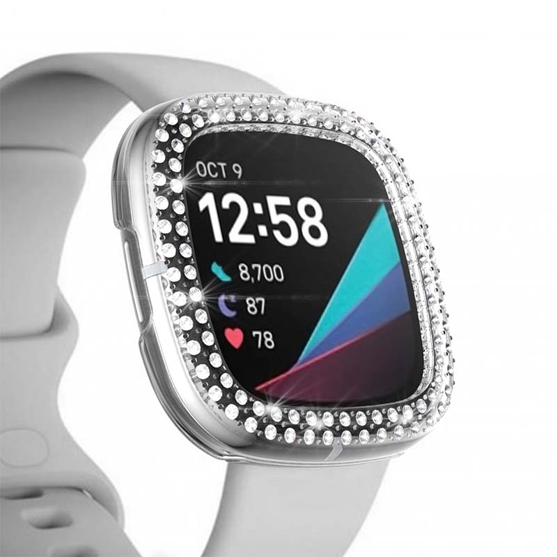 TPU Protective Case with two rows of Rhinestones for Fitbit Versa 3