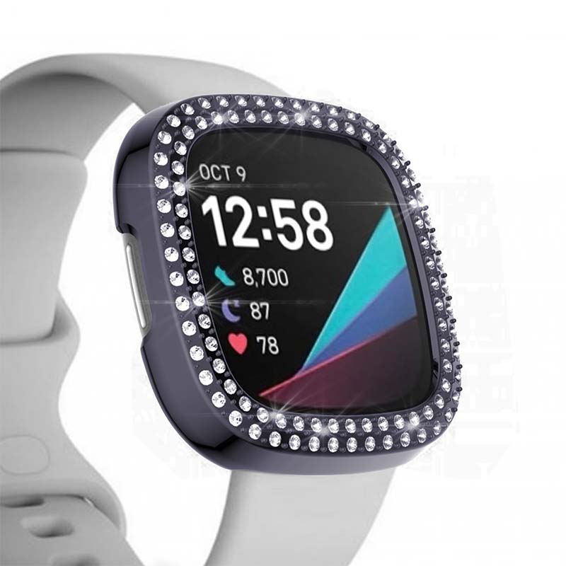 TPU Protective Case with two rows of Rhinestones for Fitbit Versa 3