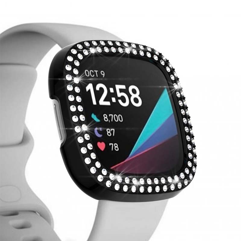 TPU Protective Case with two rows of Rhinestones for Fitbit Versa 3