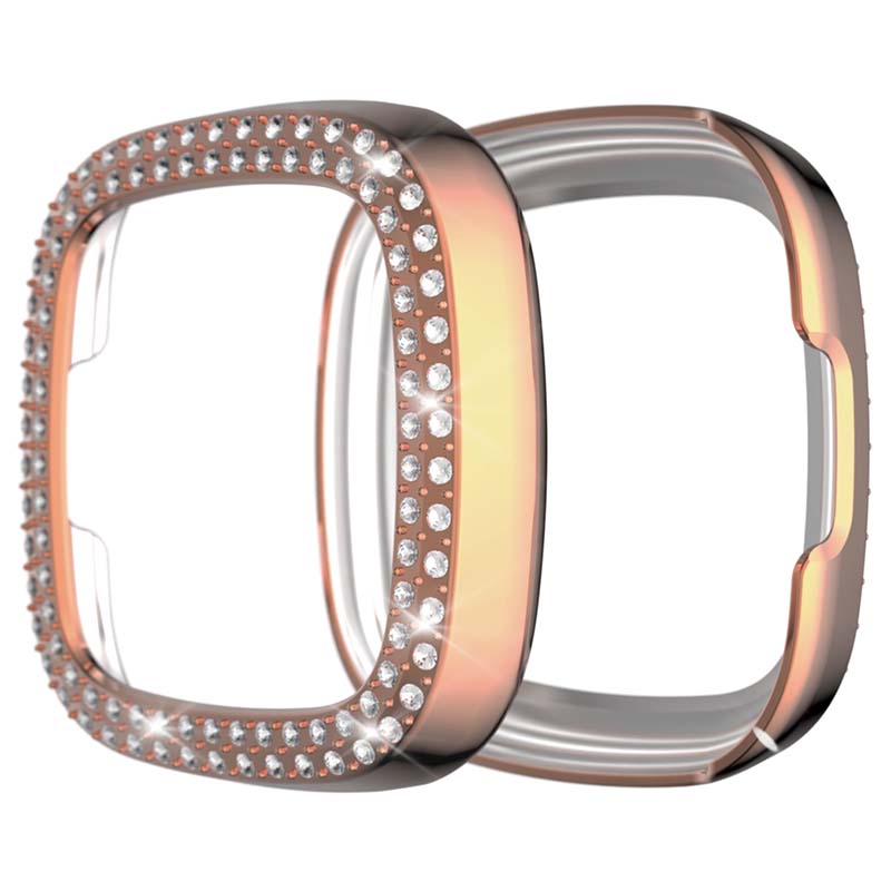 TPU Protective Case with two rows of Rhinestones for Fitbit Versa 3