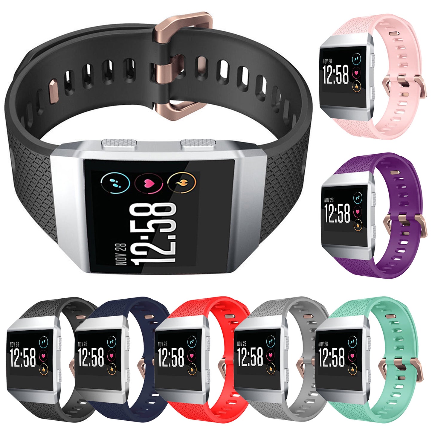 Rubber Strap w/ Protective Case for Fitbit Versa