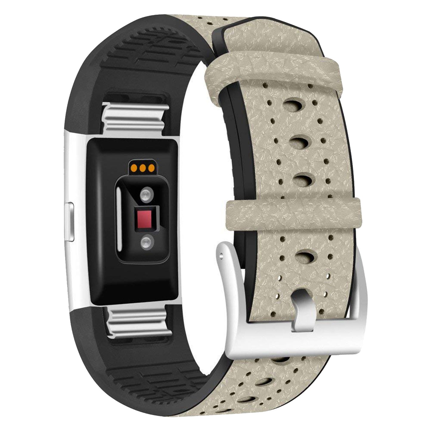 Rubber & Leather Strap for Fitbit Charge 2