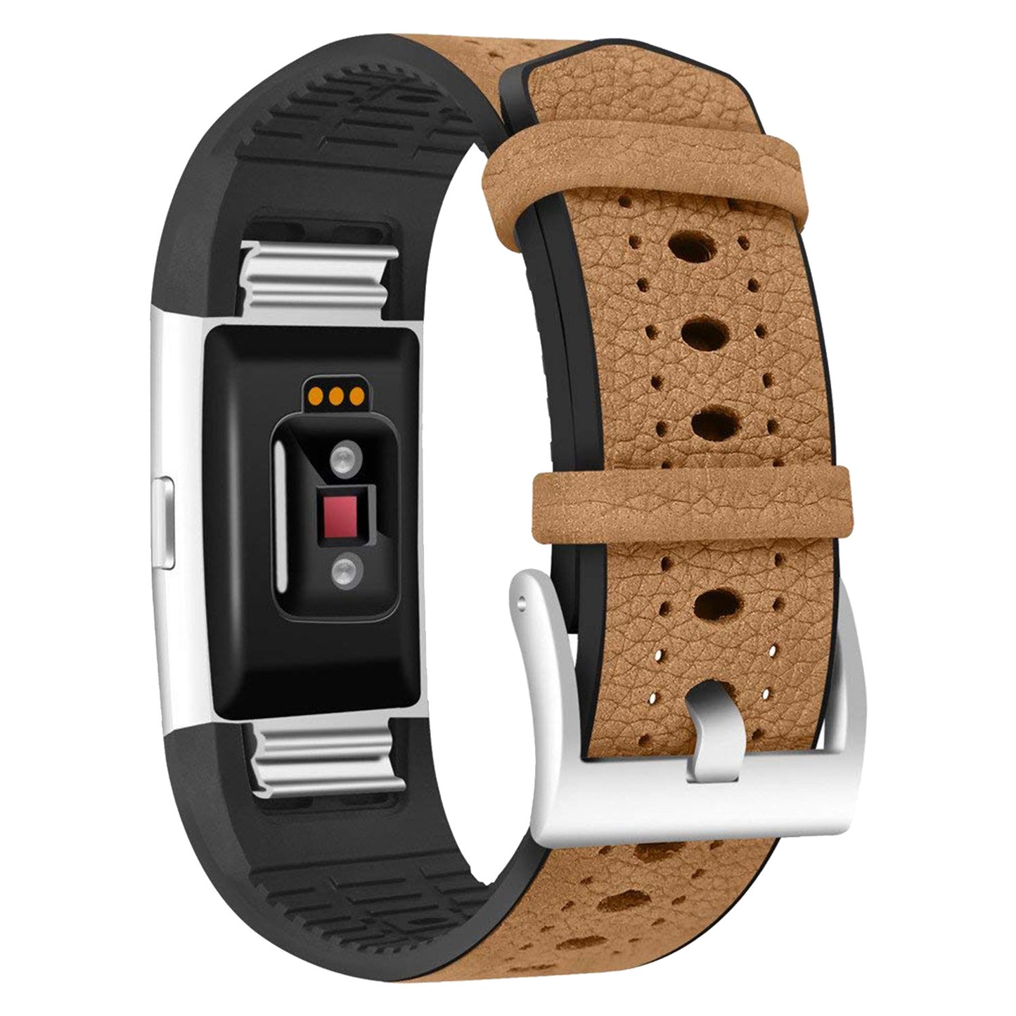 Rubber & Leather Strap for Fitbit Charge 2