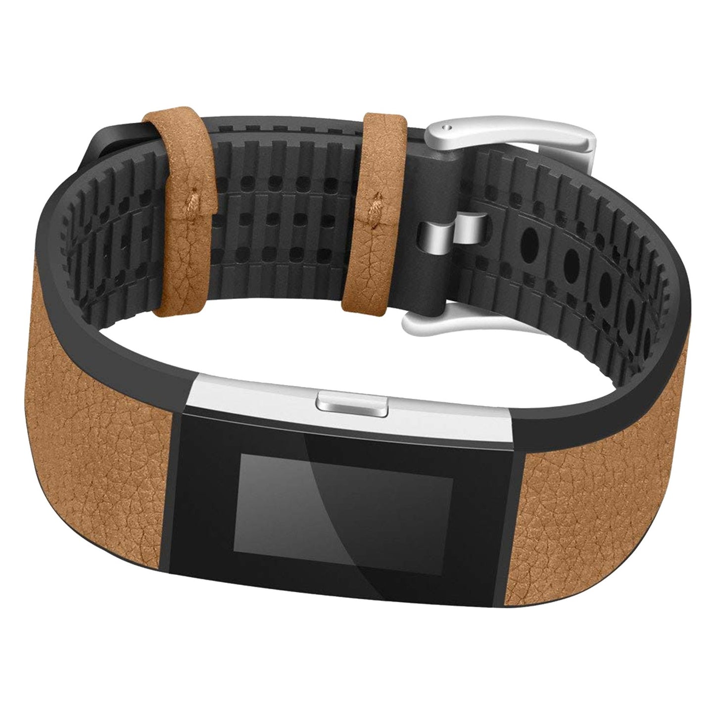 Rubber & Leather Strap for Fitbit Charge 2