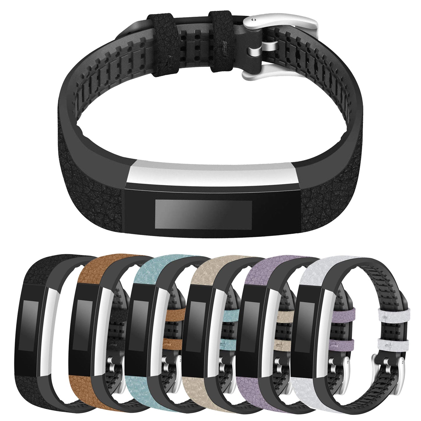 Leather & Rubber Band for Fitbit Alta & HR