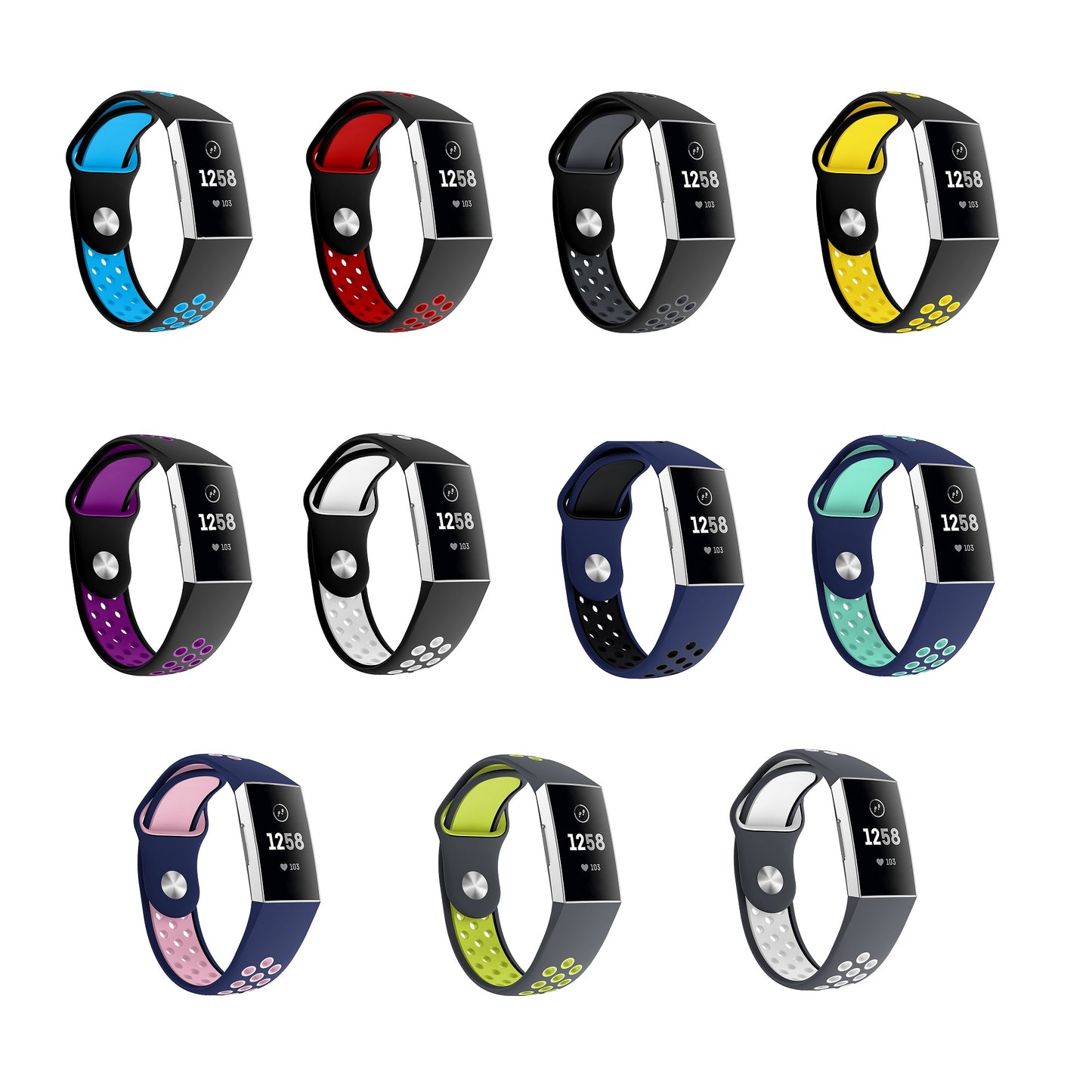 Perforated Rubber Band for Fitbit Charge 3 & Charge 4