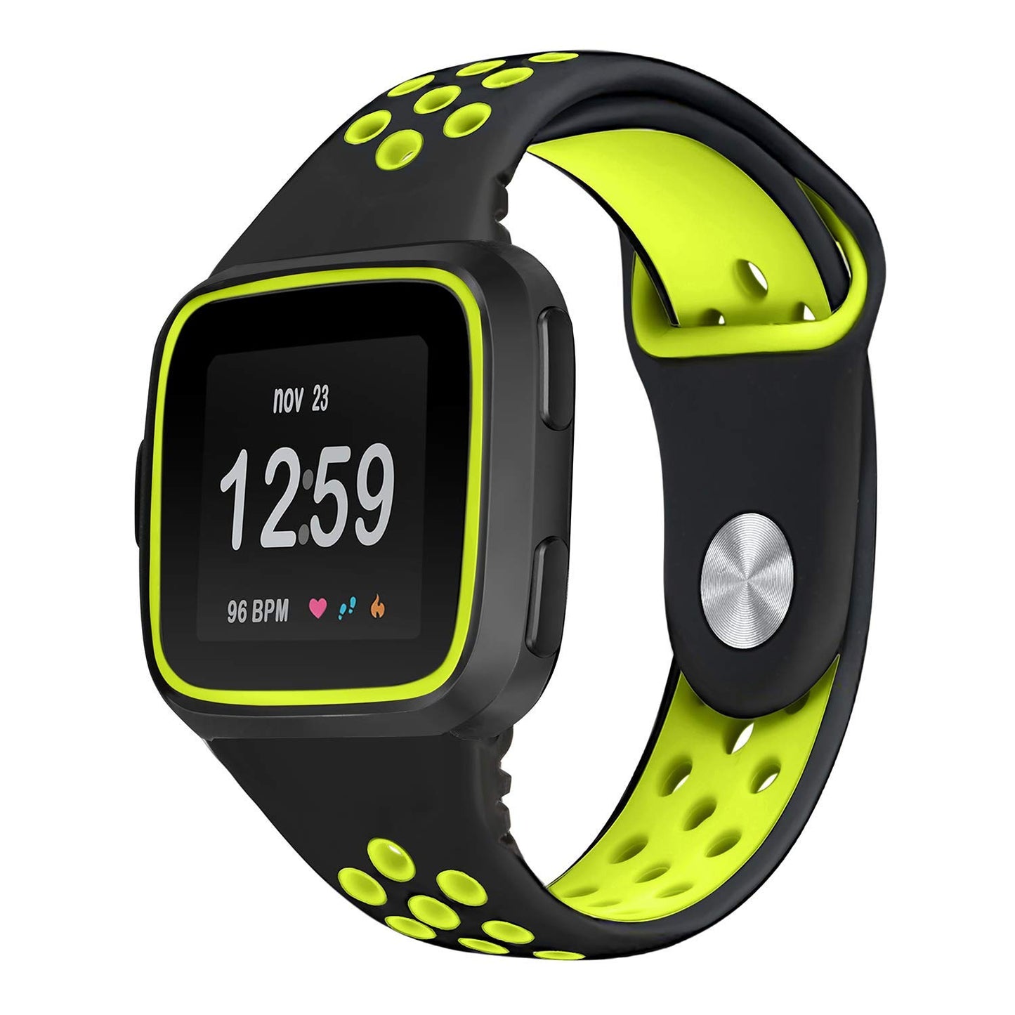 Perforated Rubber Strap with Protective Case for Fitbit Versa