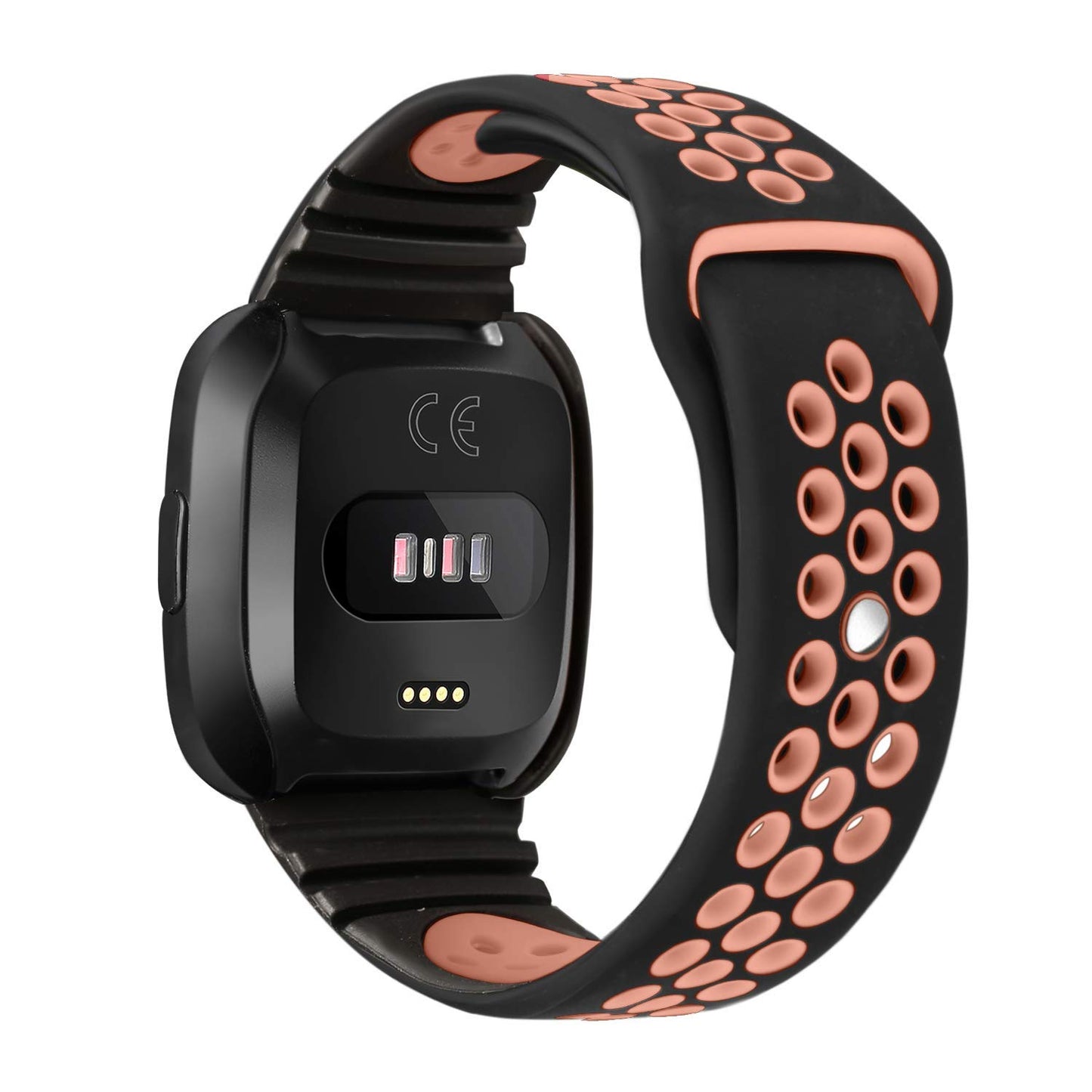 Perforated Rubber Strap with Protective Case for Fitbit Versa